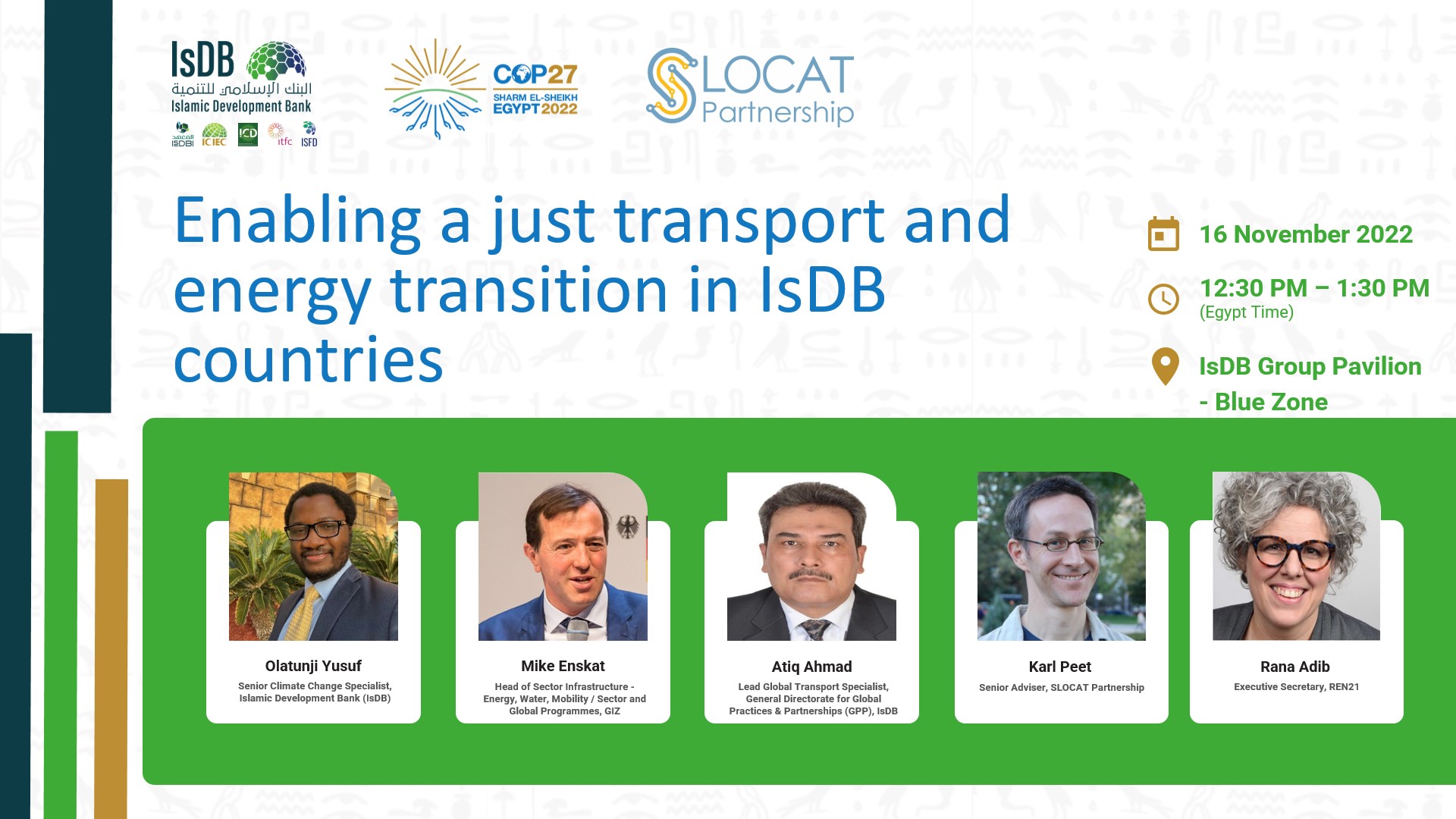 Enabling a just transport and energy transition in IsDB countries 